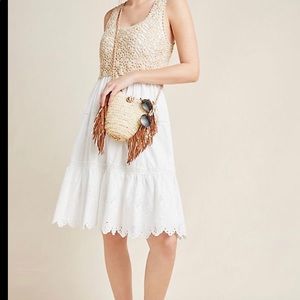 Anthropologie Beckett crocheted eyelet dress